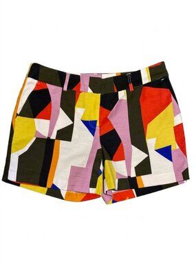 Halogen Multicolor Abstract Art Flat Front Shorts, size 6
